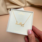 Name Necklace with Cubic Zirconia Star Charm 18k gold plated Gift gold