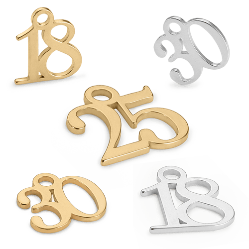 Gold Number Charm addon