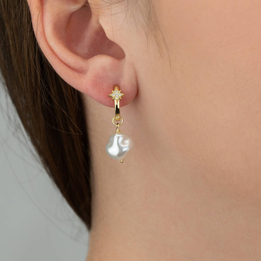 Star & Baroque Pearl Drop Earrings pearl pearl earrings stud