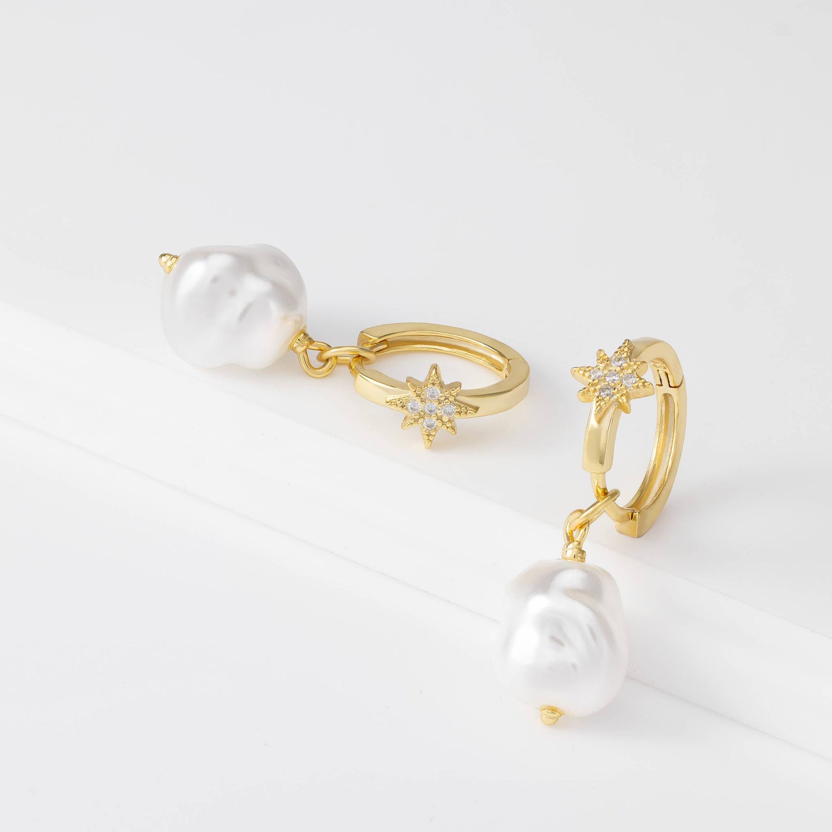 Star & Baroque Pearl Drop Earrings pearl pearl earrings stud