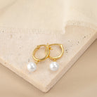 Pearl Hoop Earrings earrings stock
