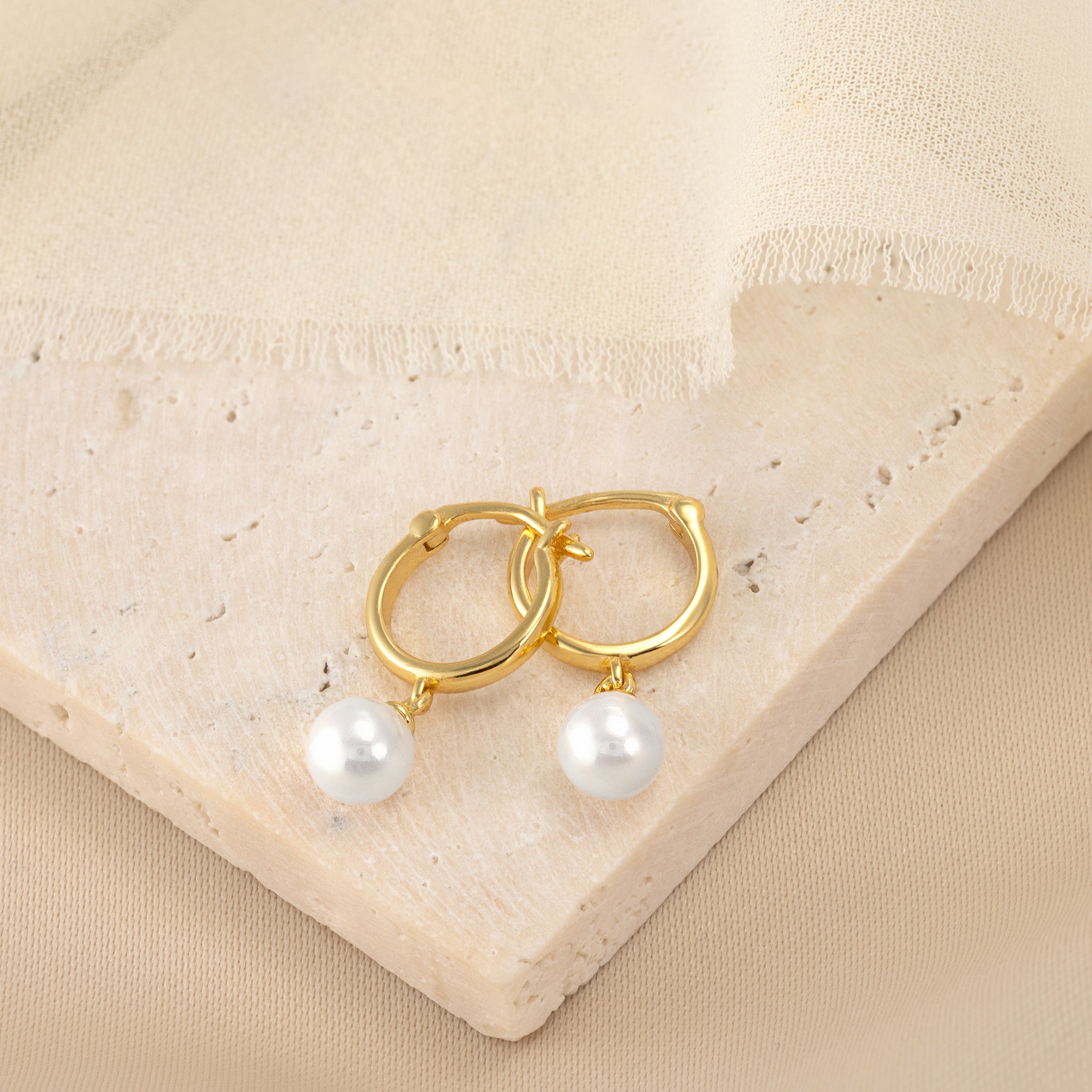 Pearl Hoop Earrings earrings stock
