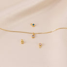 Personalised Birthstone & Initial Necklace Layered Set of 2 18k gold plated jewellery personalised