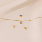Personalised Birthstone & Initial Necklace Layered Set of 2 18k gold plated jewellery personalised