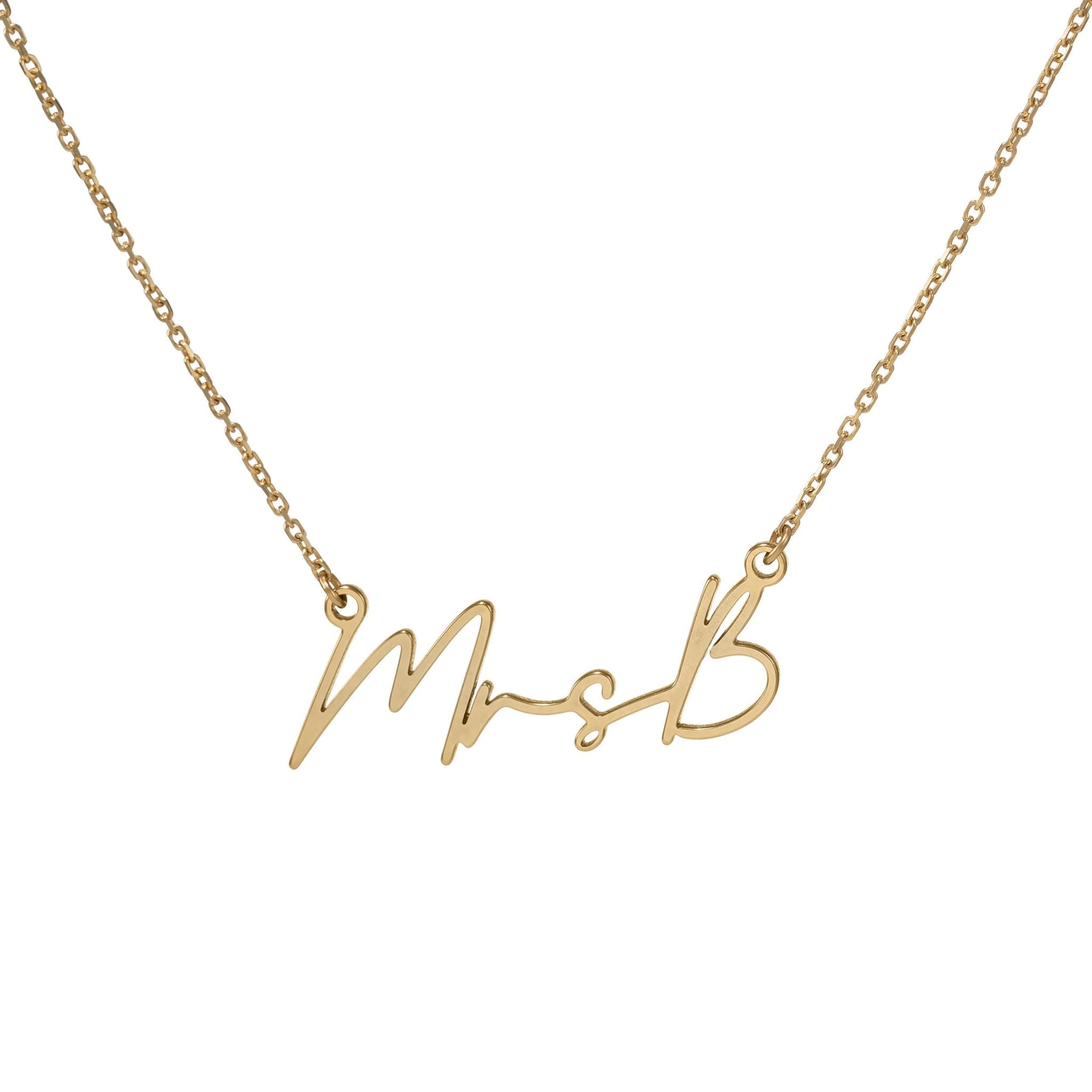 Personalised Mrs Necklace