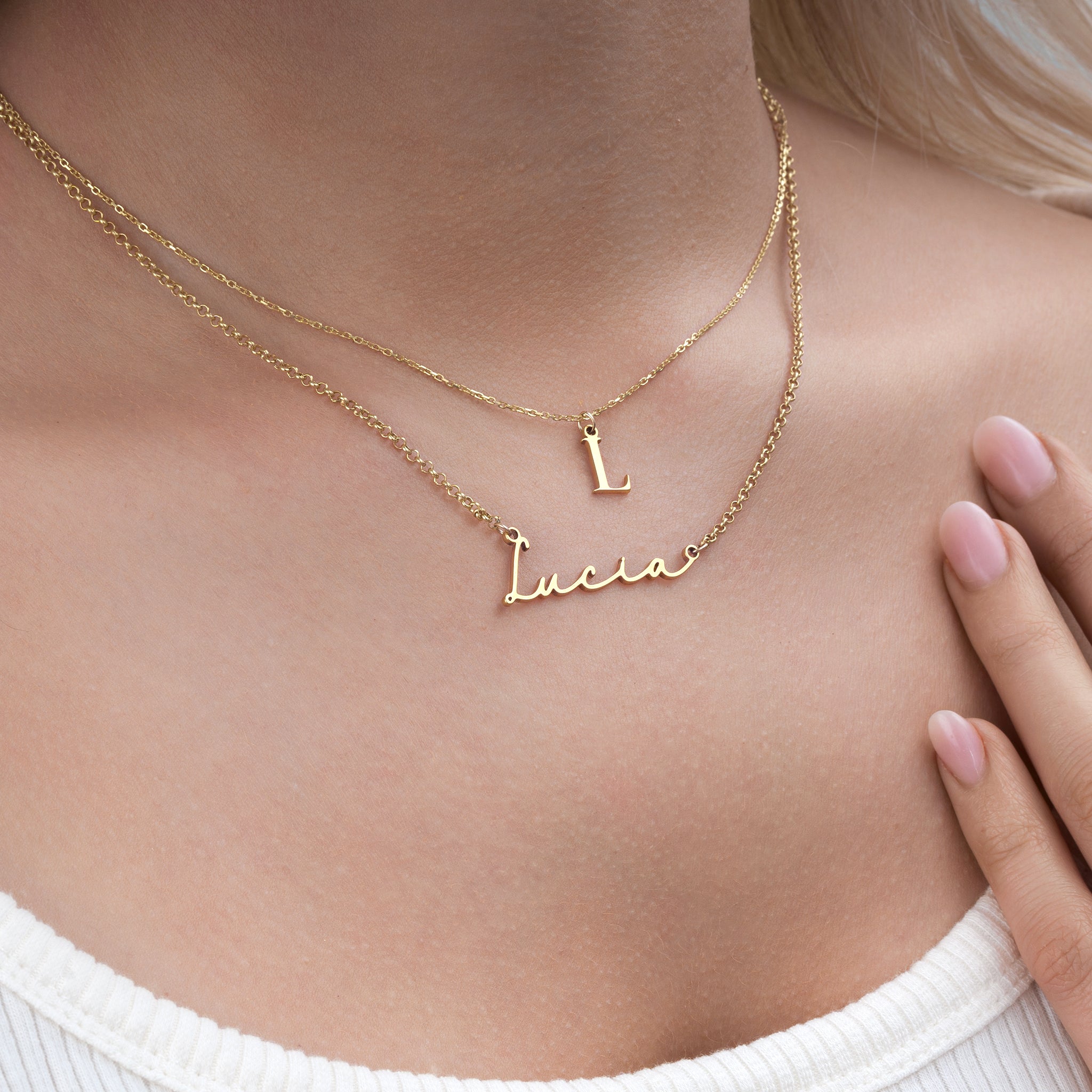 Personalised letter necklace sales