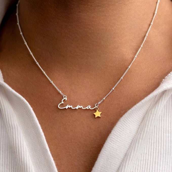 Personalised Name Necklace 18k gold plated birthday birthday gift
