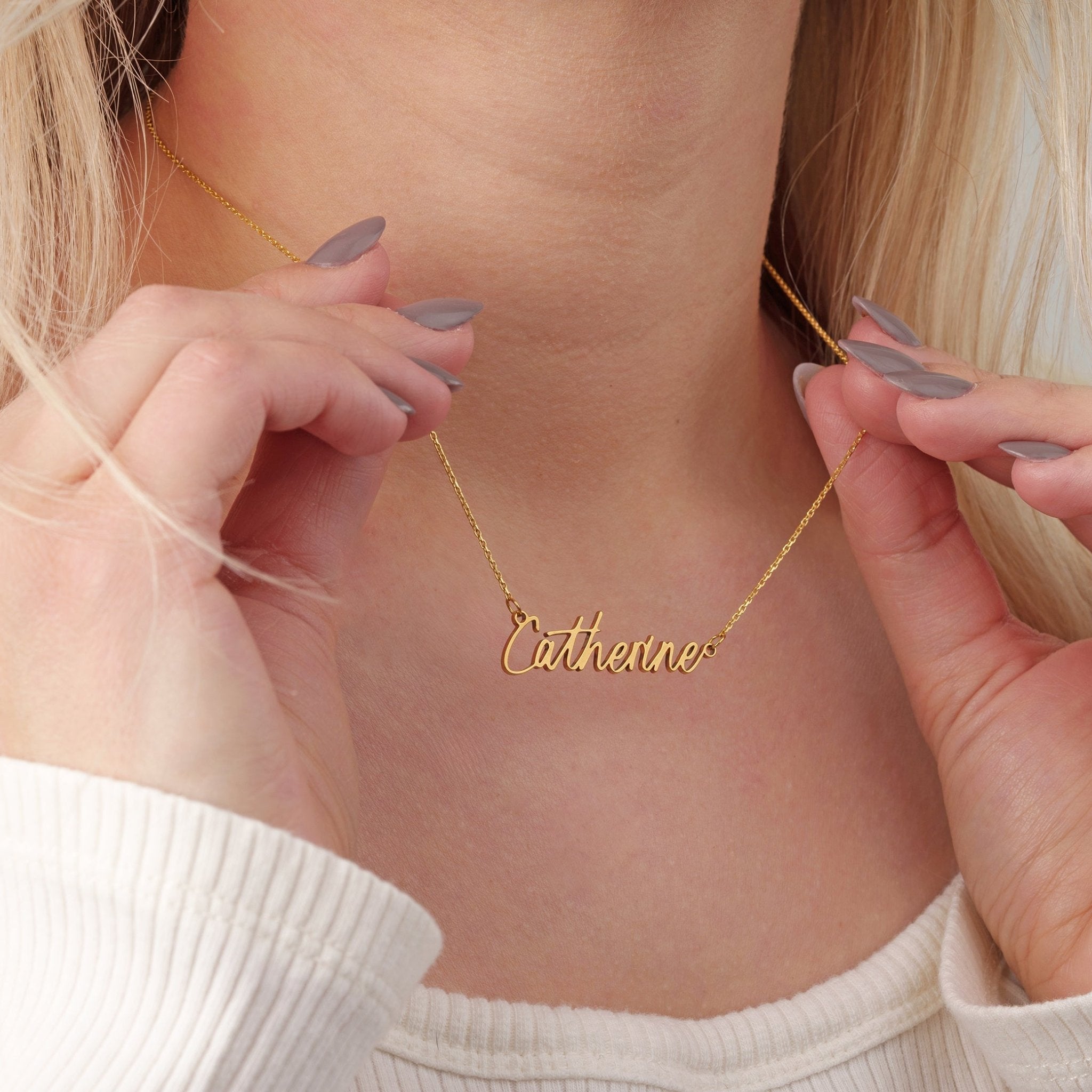 Personalised Name Necklace 18k gold plated custom jewellery custom necklace