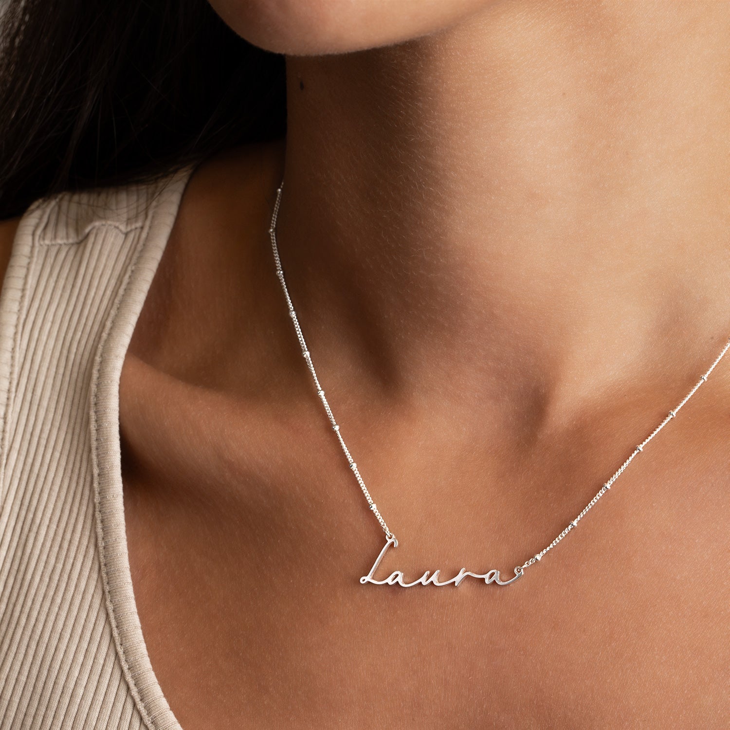 Personalised Name Necklace and Brithday Card Gift Set