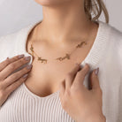 Personalised Quadruple Name Necklace 4 name gold multiple