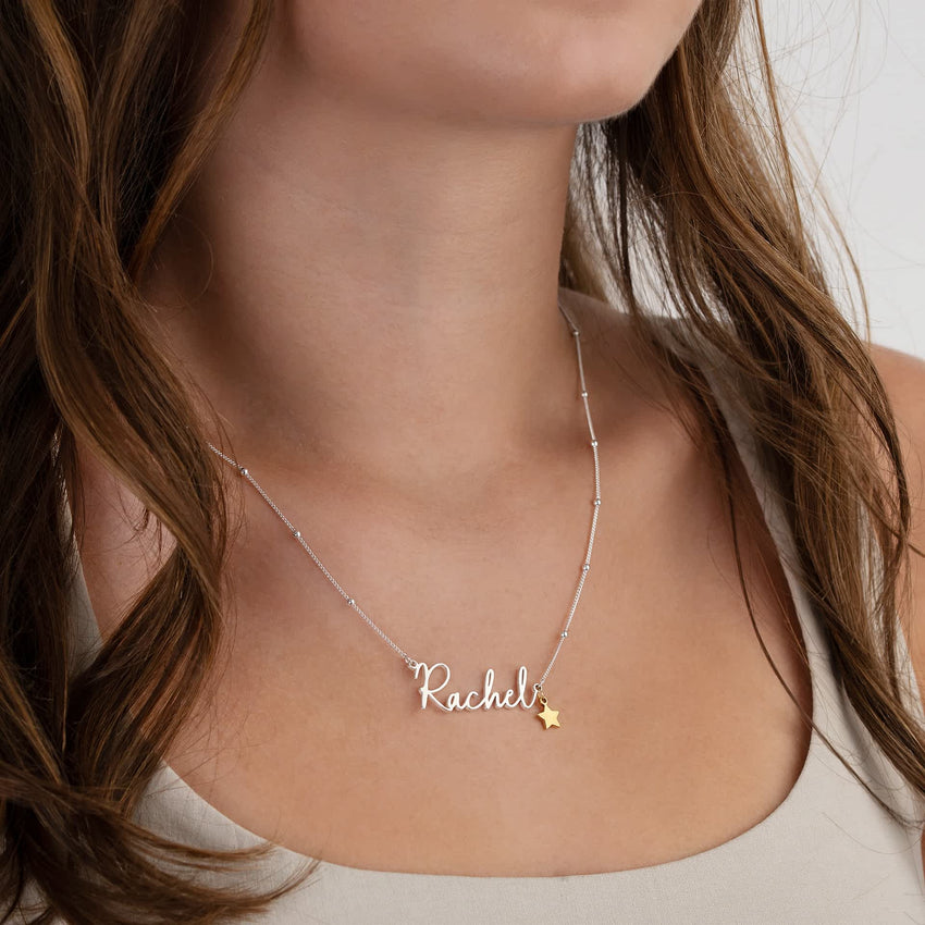 Custom Name Necklace – Gold, Silver & Vermeil 18k gold plated custom name necklace gold
