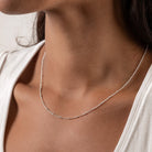 Satellite Ball Curb Plain Necklace 18k gold plated gold gold chain