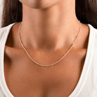 Satellite Ball Curb Plain Necklace 18k gold plated gold gold chain