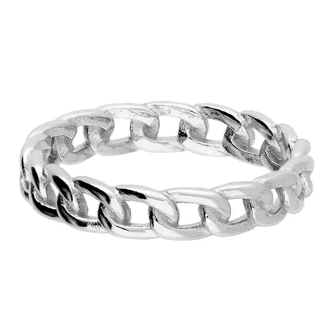 Silver Chain Link Ring ring