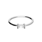 Silver Cubic Zirconia Baguette Ring ring