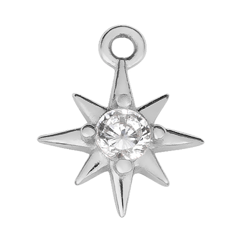 Silver Cubic Zirconia Star Charm addon