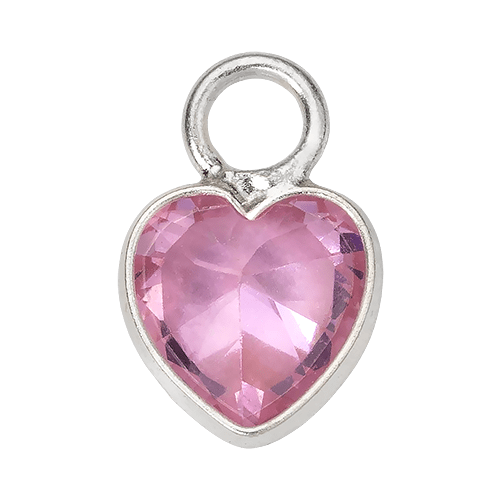 Silver Pink Heart Charm addon
