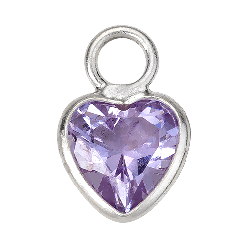 Silver Purple Heart Charm addon