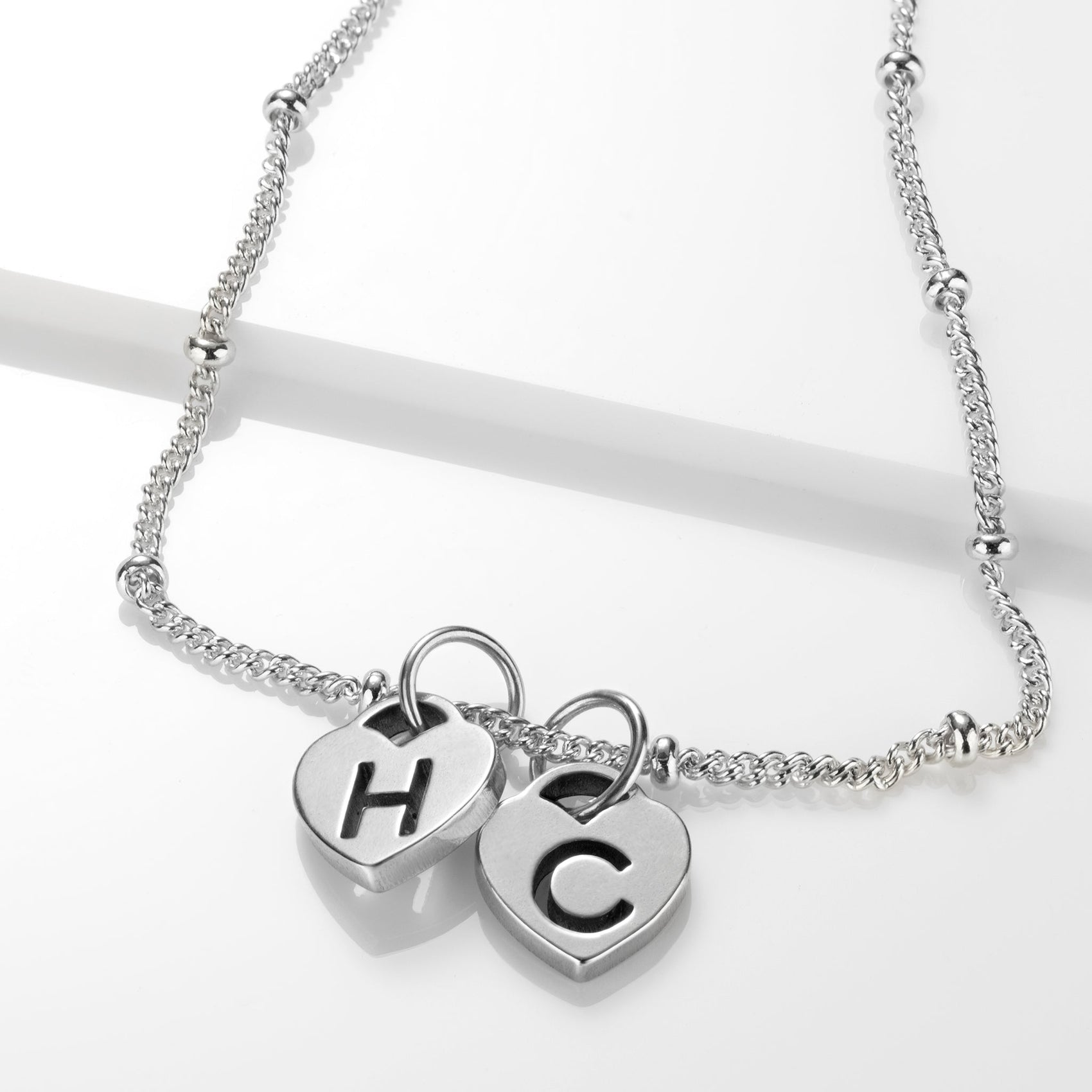 Two Heart Initial Necklace by G&M gigi Necklaces