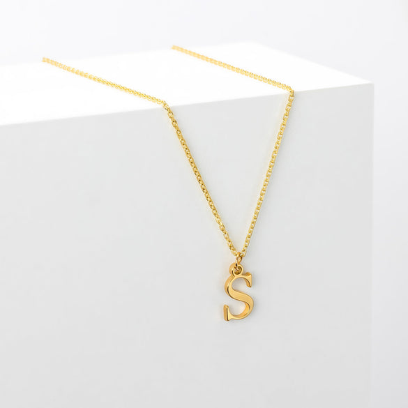 Single Initial Name Necklace 18k gold plated Gift gold