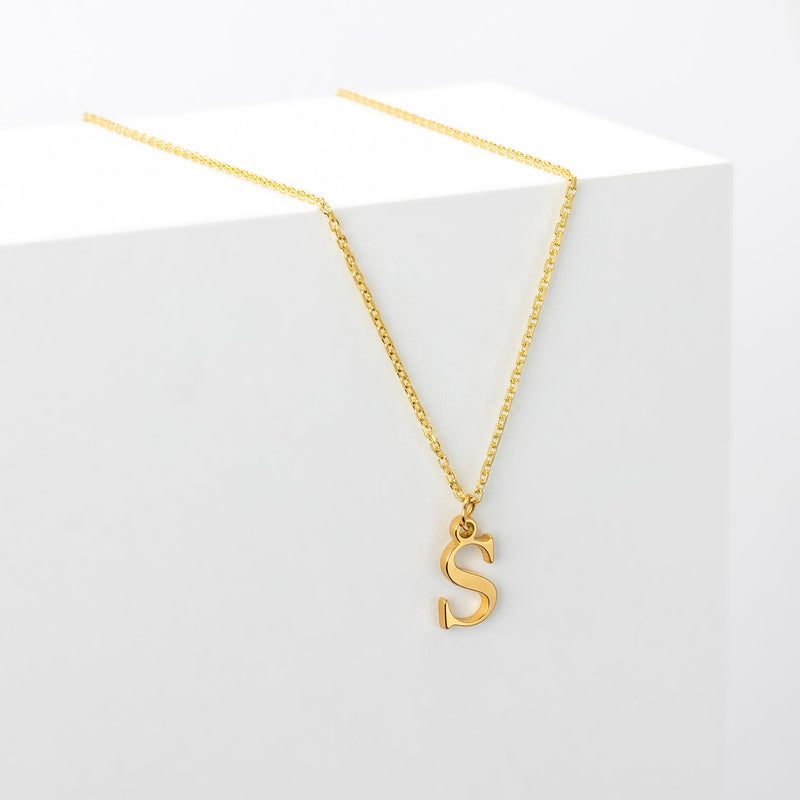 Single Initial Name Necklace 18k gold plated Gift gold