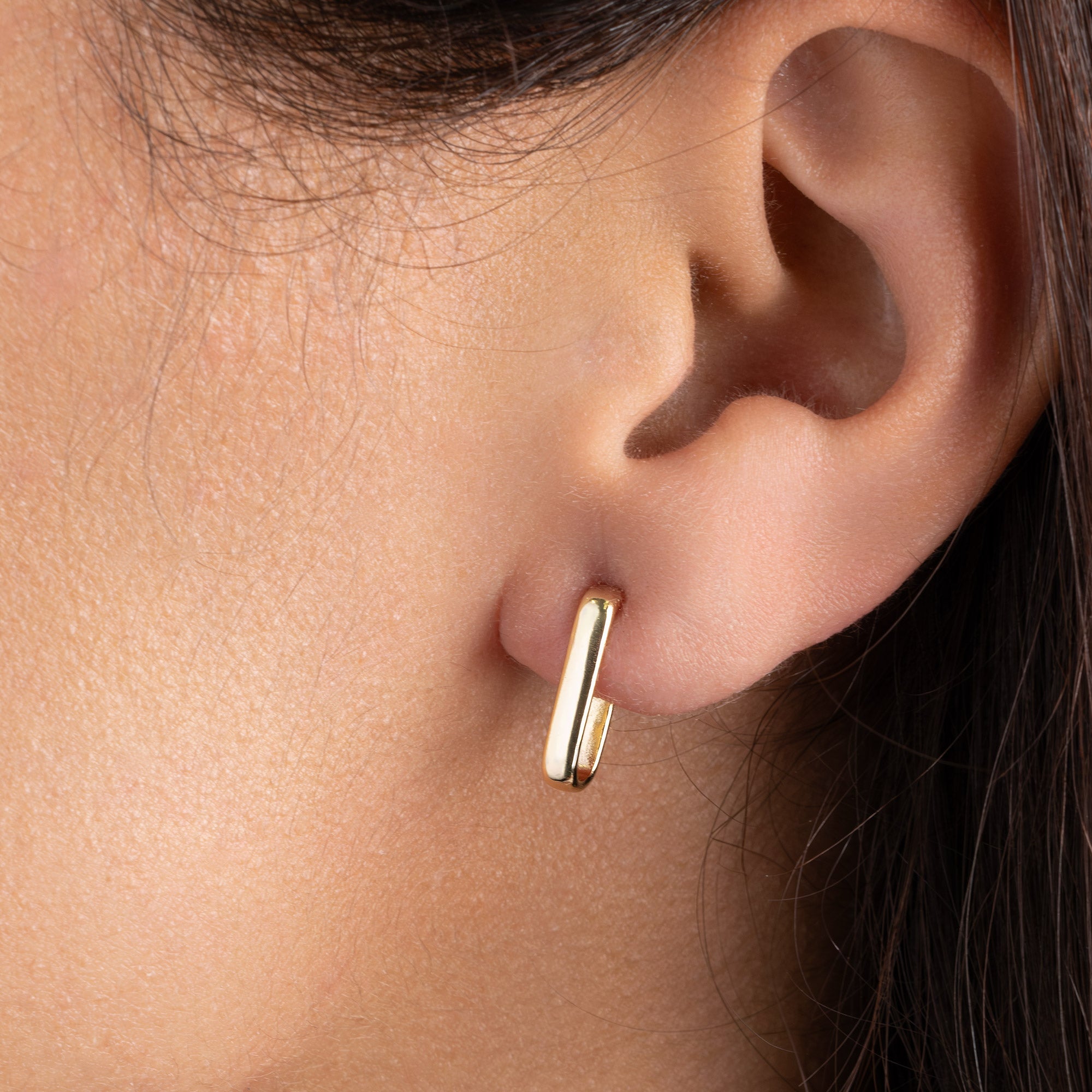 Squared J Hoop Stud Earrings earrings Gift hoop