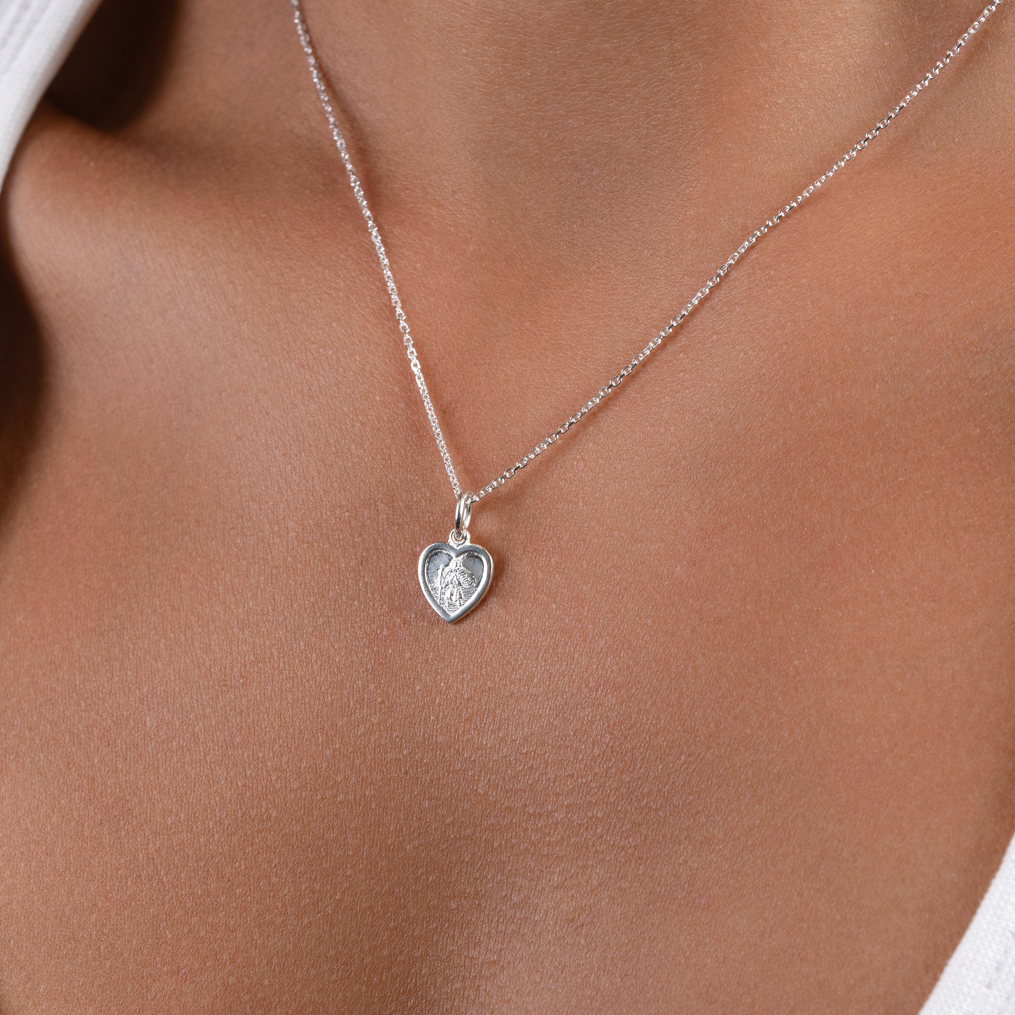 St Christopher Heart Necklace christening gold necklace necklace