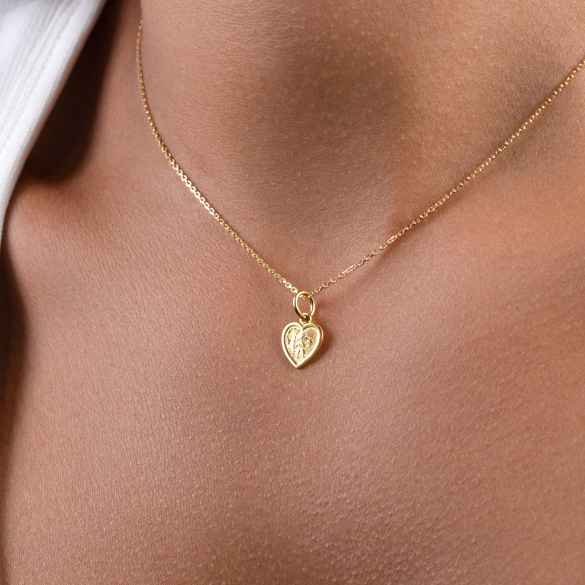 St Christopher Heart Necklace christening gold necklace necklace