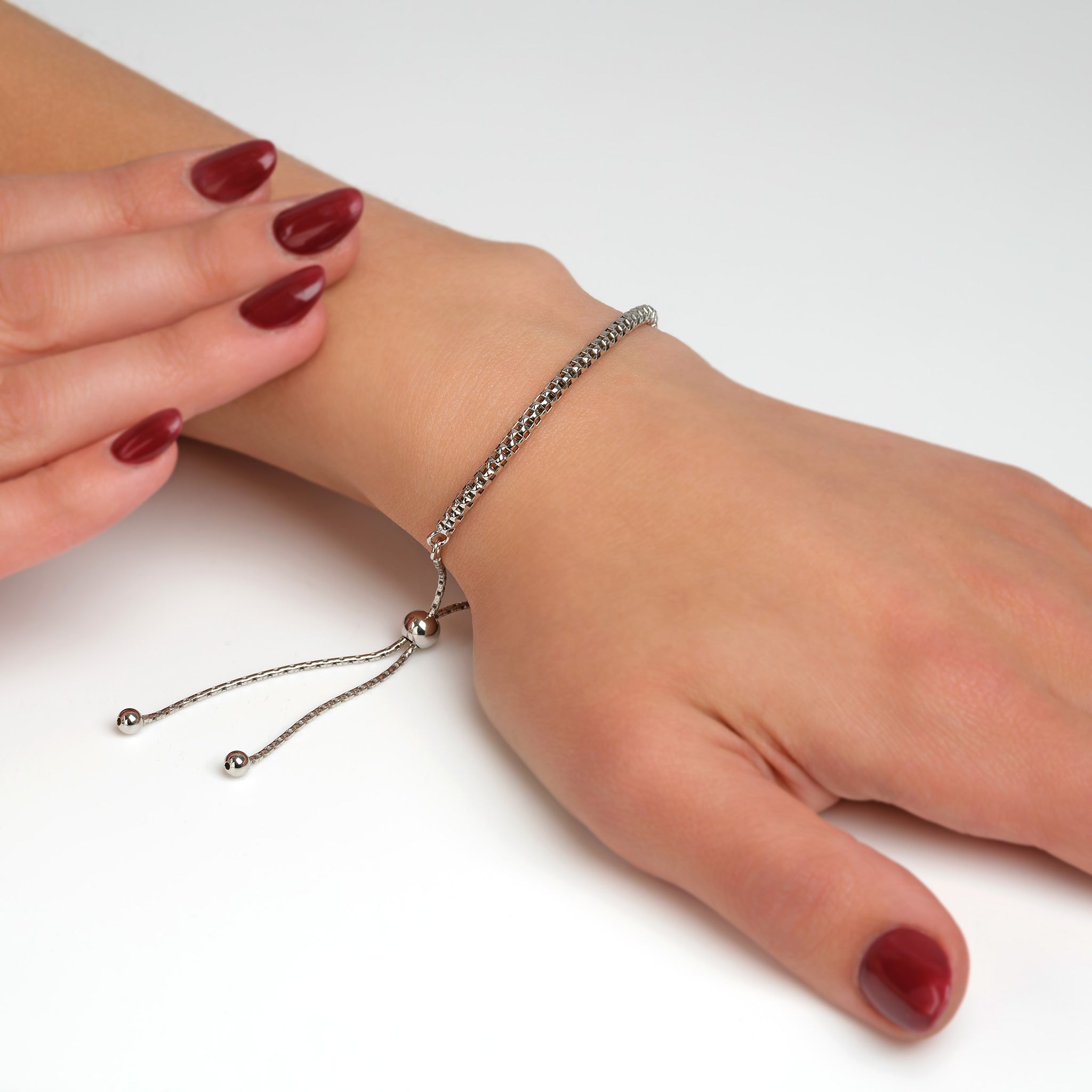 Sterling Silver Popcorn Slider Bracelet Gift jewellery