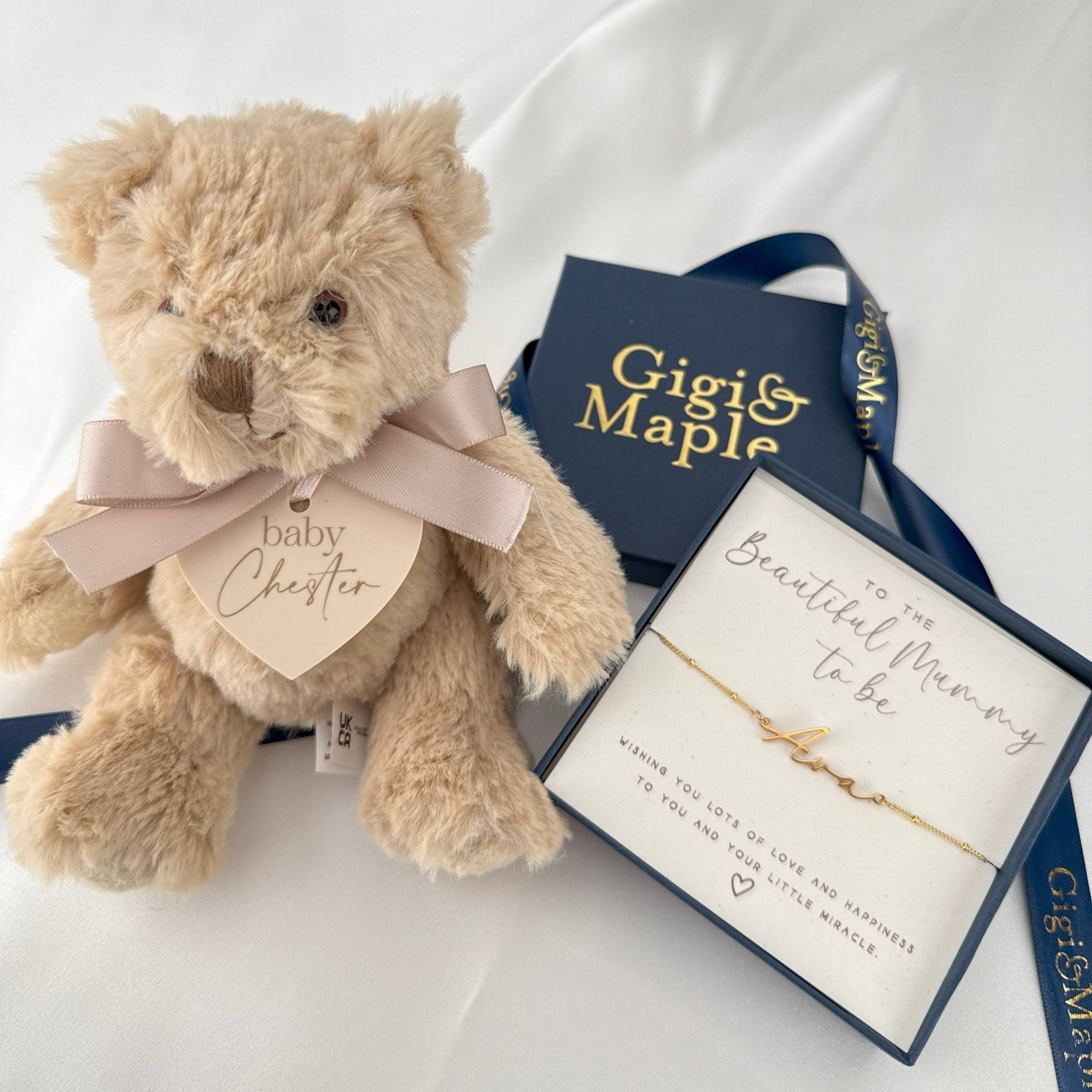 To the Beautiful Mum - to - Be Bracelet Set 18k gold plated jewellery personalised