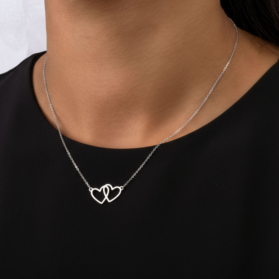 Infinity Heart Pendant Necklace double heart heart Necklaces