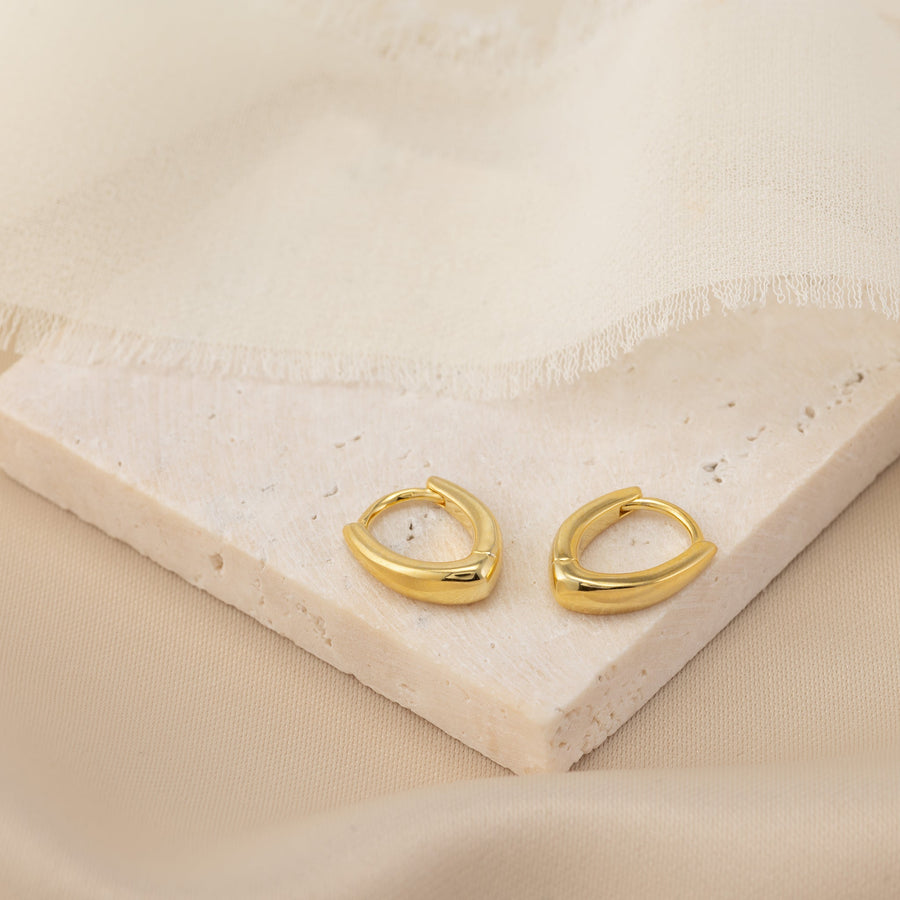 V - Hinged Huggie Earrings earrings stock