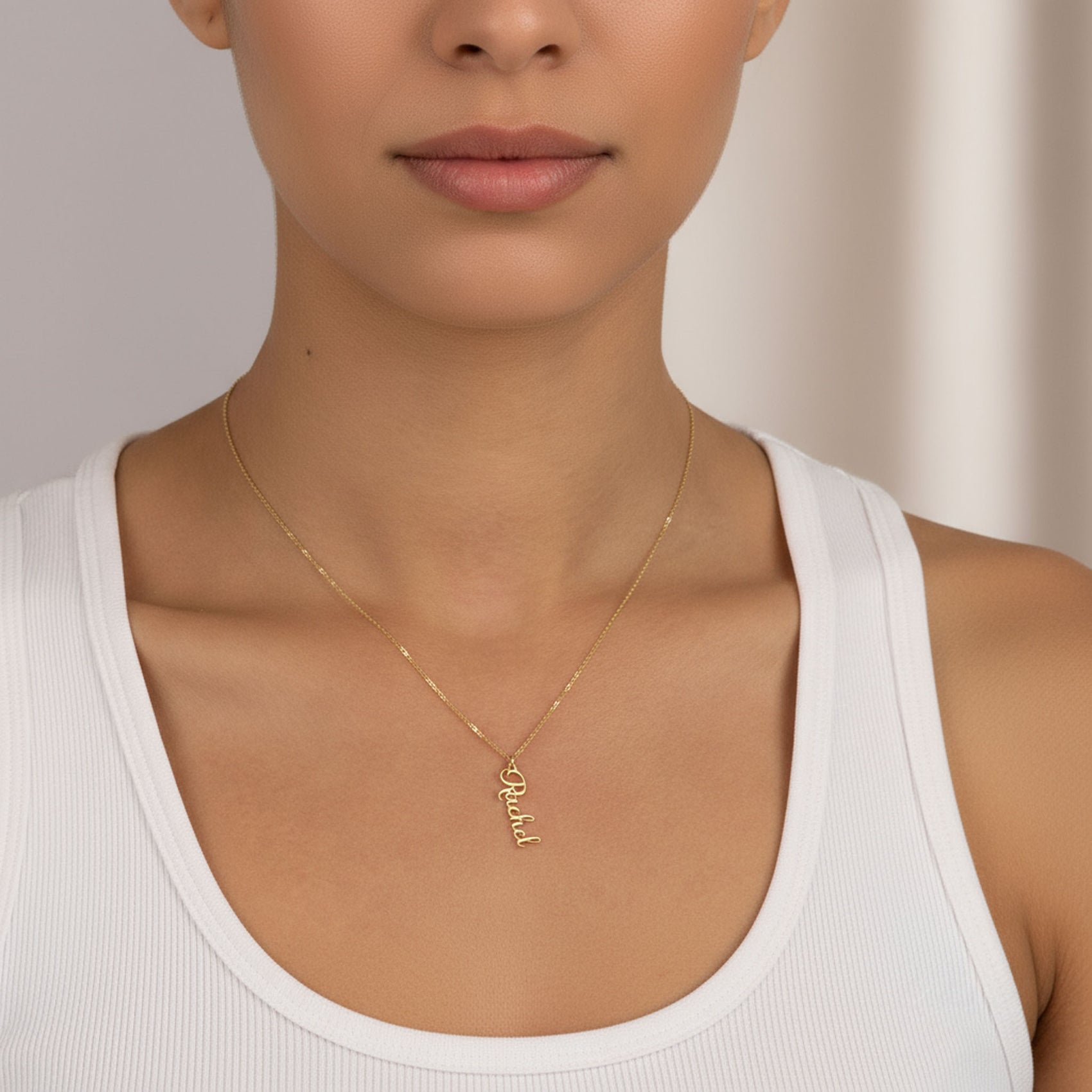 Vertical Name Necklace 18k gold plated jewellery Necklaces
