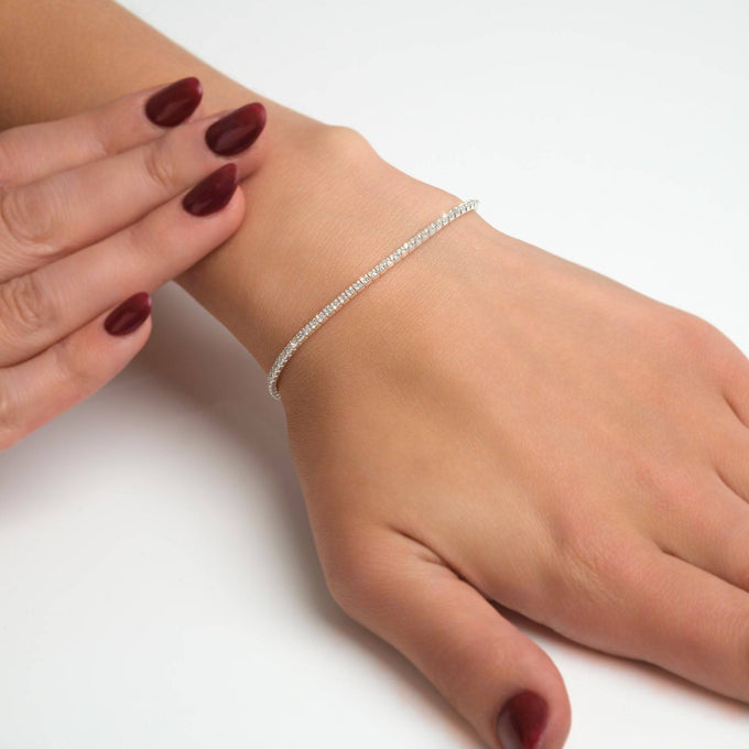 White Cubic Zirconia Tennis Bracelet Gift jewellery personalised