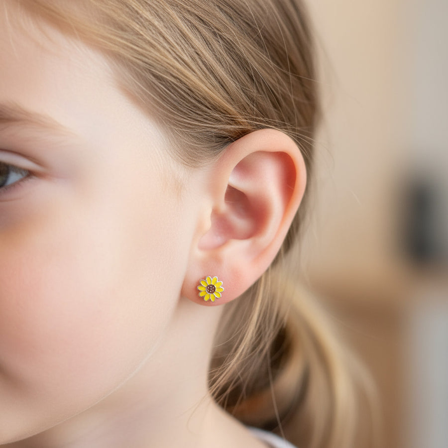 Kids Sunflower Stud Earrings kids